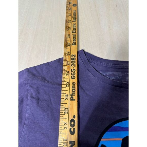 Patagonia 1973 Shirt Mens Medium‎ Purple Organic Cotton Mountain Range Slim Fit - Picture 2 of 7